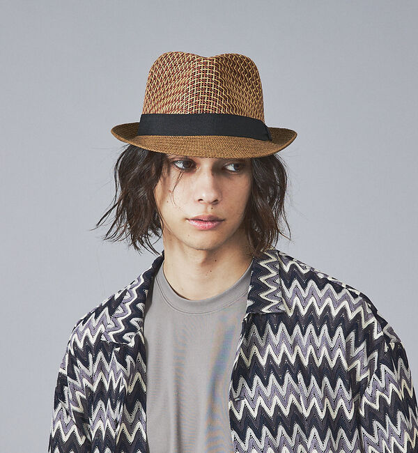 ABAHOUSE「【RUBEN/ルーベン】MIX PAPER /ミックスペーパー中折れハット」|その他|ブラウン