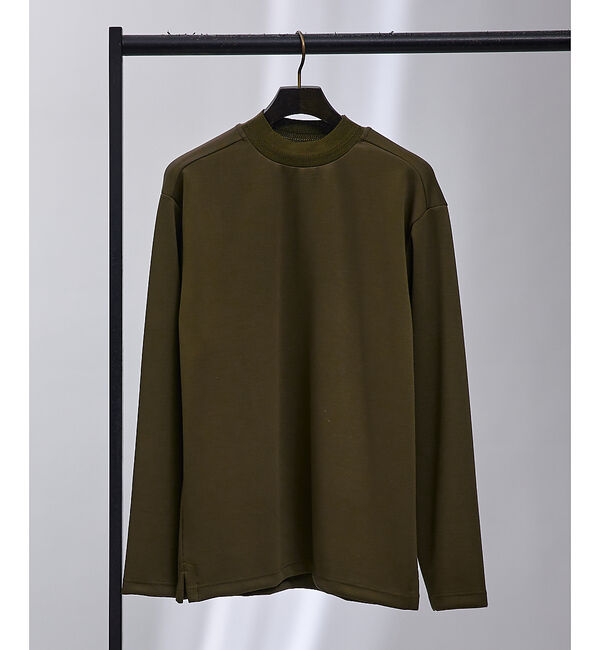 ABAHOUSE「【ミニカノコ】ダンボール モックネック 長袖Tシャツ」|Tシャツ・カットソー|カーキ