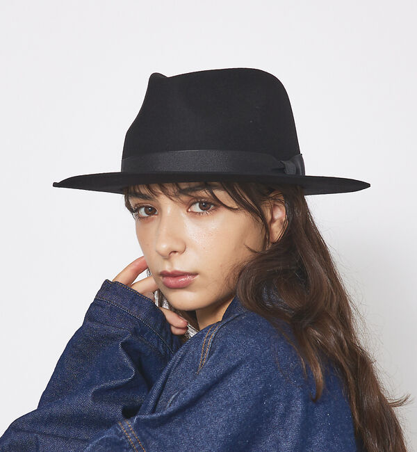 ABAHOUSE「【RUBEN/ルーベン】フェルトロングブリムハット / FELT LONG Wi」|その他|ブラック