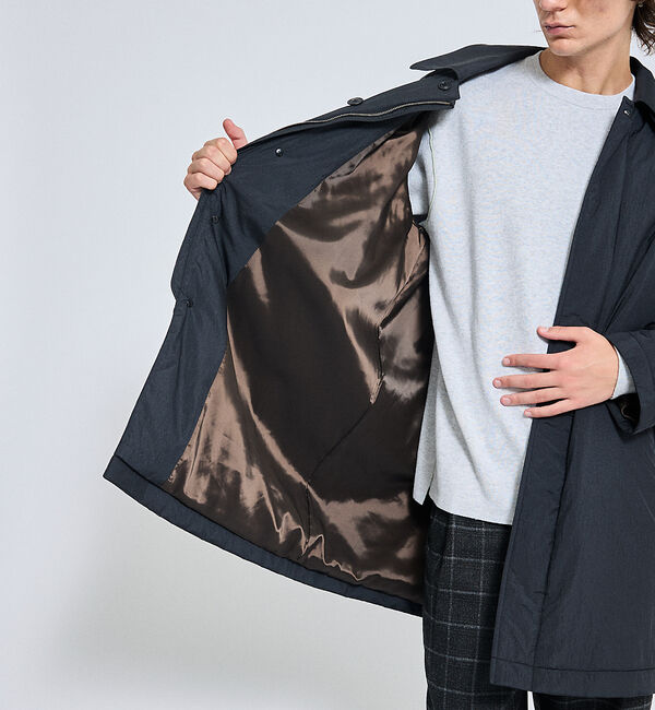 ABAHOUSE「ワッシャーナイロン 中綿パデットコート / Padded Half Coat /」|ステンカラーコート|