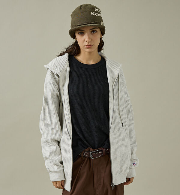 ABAHOUSE「【JEMORGAN /ジェーイーモーガン】ビッグワッフルWジップパーカー/フーデ」|パーカー|