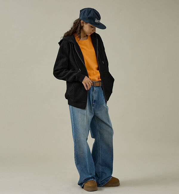 ABAHOUSE「【JEMORGAN /ジェーイーモーガン】ビッグワッフルWジップパーカー/フーデ」|パーカー|