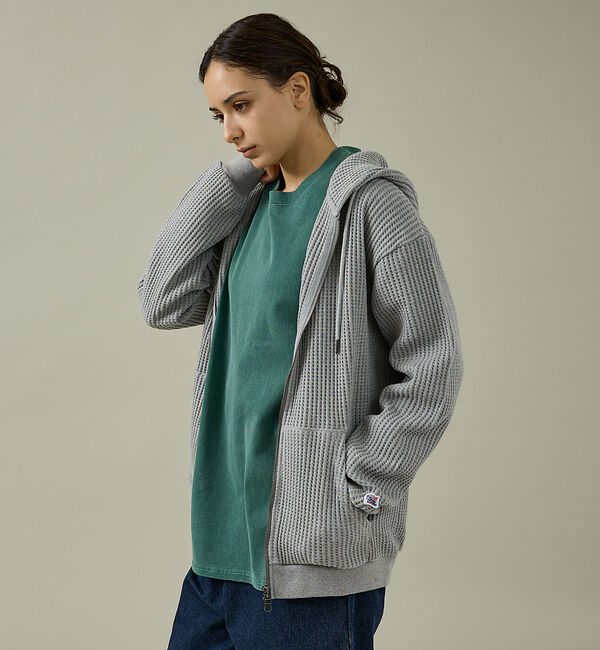 ABAHOUSE「【JEMORGAN /ジェーイーモーガン】ビッグワッフルWジップパーカー/フーデ」|パーカー|グレー