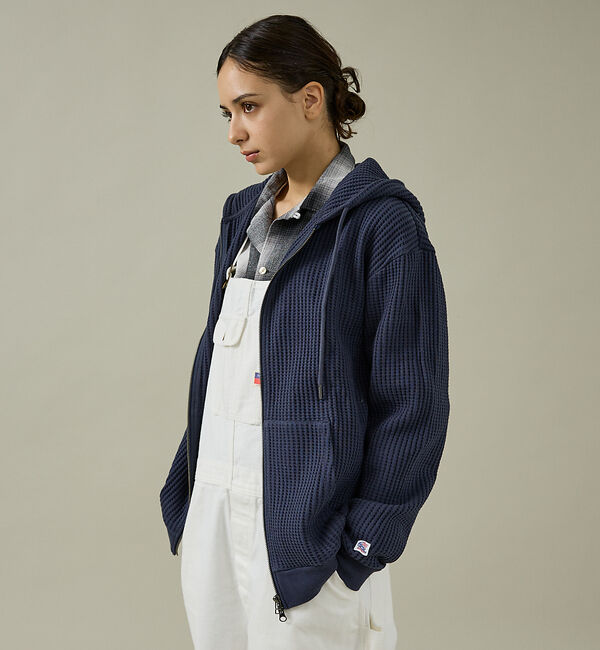 ABAHOUSE「【JEMORGAN /ジェーイーモーガン】ビッグワッフルWジップパーカー/フーデ」|パーカー|