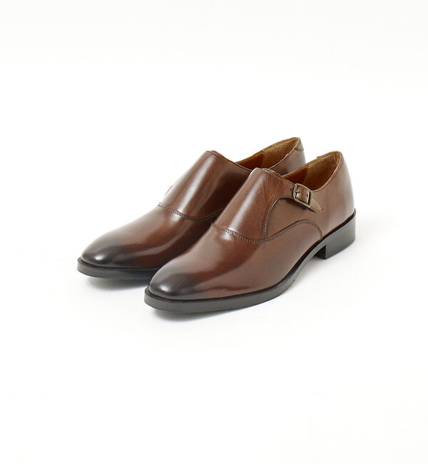 alfredoBANNISTER「【一部店舗＋WEB限定】セミスクエアトゥ シングルモンク プレーントゥ シューズ」|ビジネス・ドレスシューズ|ブラウン
