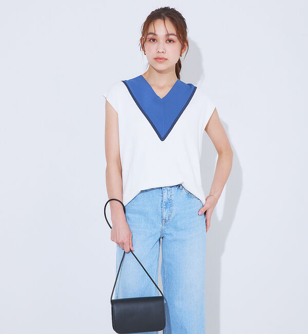 Rouge vif「Ｖネックニットベスト」|ベスト・ジレ|