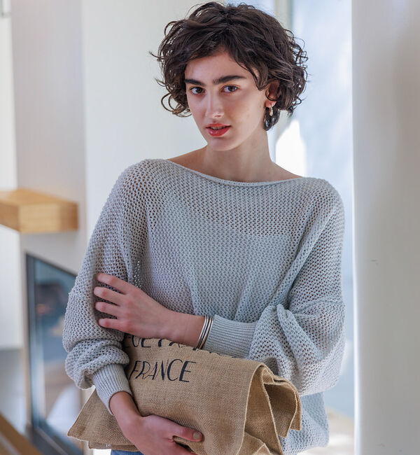 Rouge vif「ラメメッシュワイドニットプルオーバー」|ニット・セーター|