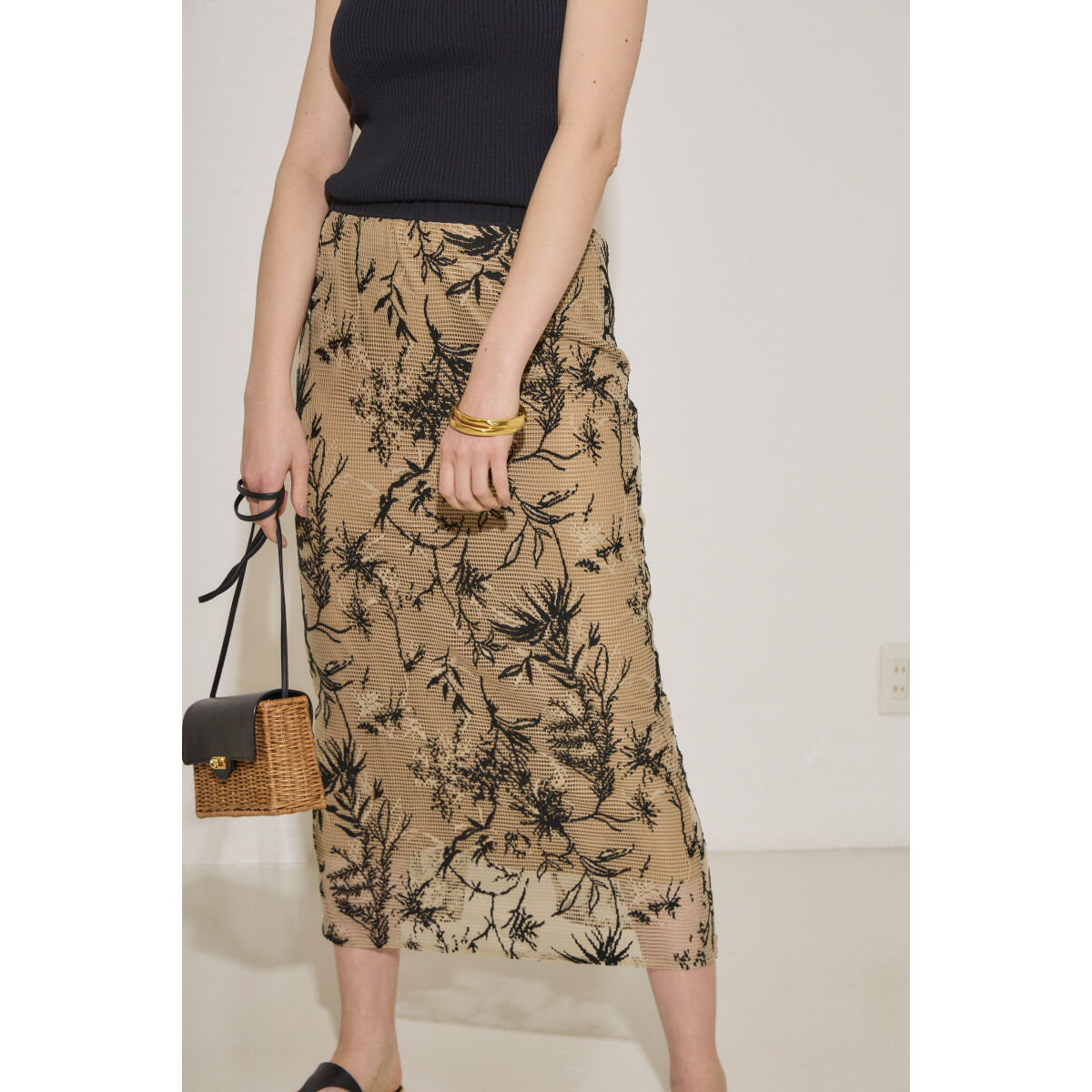 Rouge vif「【セットアップ対応】ボタニカルレースタイトスカート」|スカート|