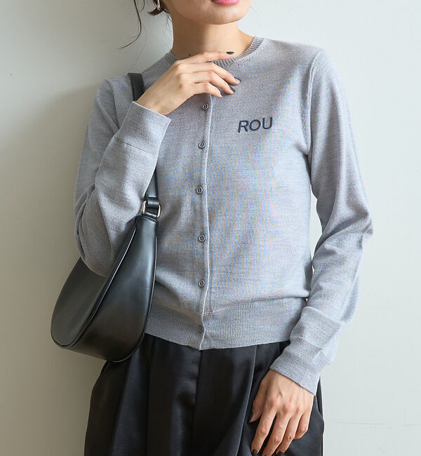Rouge vif「ロゴ刺繍カーディガン」|カーディガン|グレー