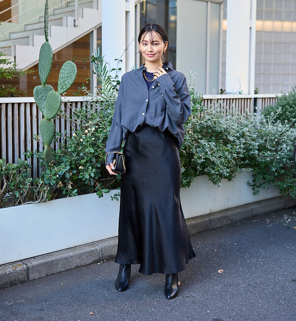 Rouge vif「とろみレーヨンオーバーサイズシャツ」|シャツ・ブラウス|