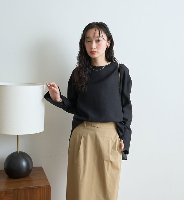 Rouge vif「クルーネック袖ギャザーシアーブラウス」|シャツ・ブラウス|