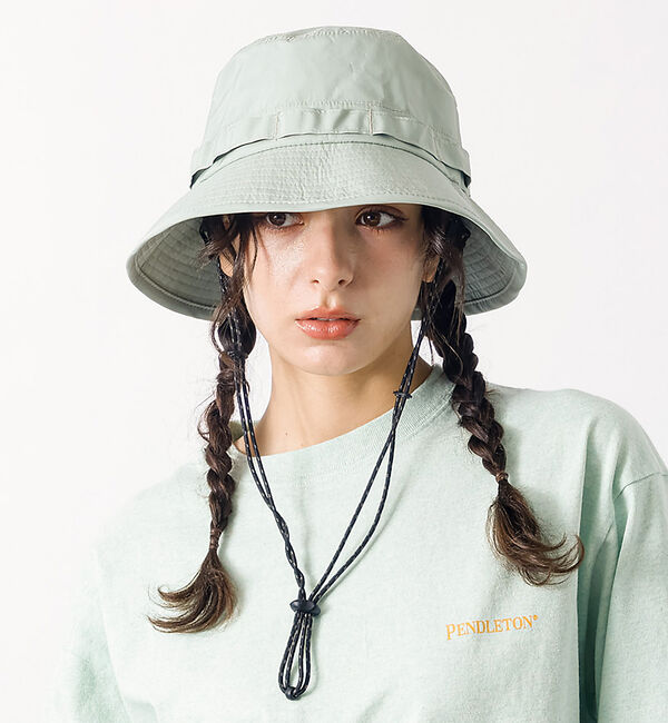 Rouge vif「【RUBEN / ルーベン】ビーチナイロンハット / 日焼け対策 / 手洗い可【」|その他|グレー