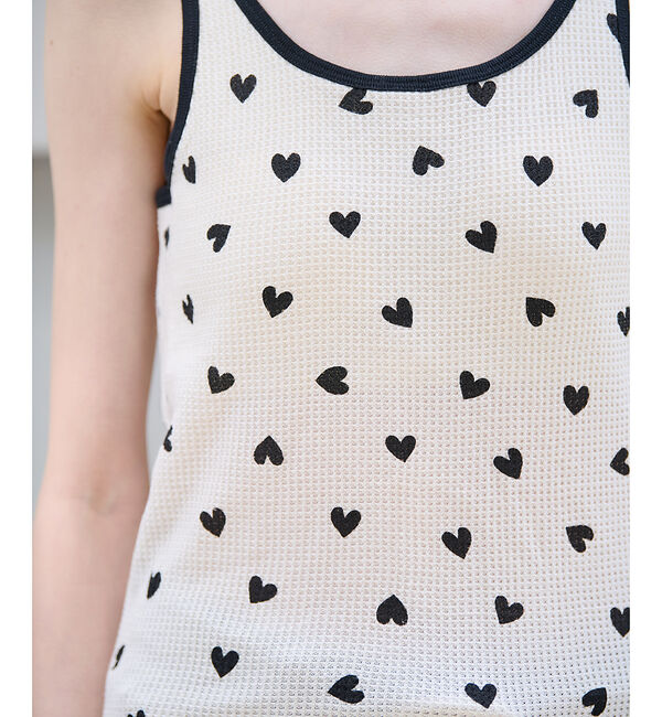 Rouge vif「【JEMORGAN/ジェーイーモーガン】カップ付クレリックタンクハート柄/カップ」|キャミソール|