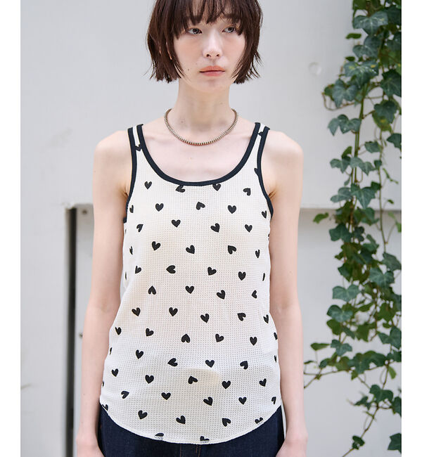 Rouge vif「【JEMORGAN/ジェーイーモーガン】カップ付クレリックタンクハート柄/カップ」|キャミソール|