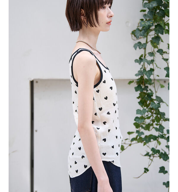 Rouge vif「【JEMORGAN/ジェーイーモーガン】カップ付クレリックタンクハート柄/カップ」|キャミソール|