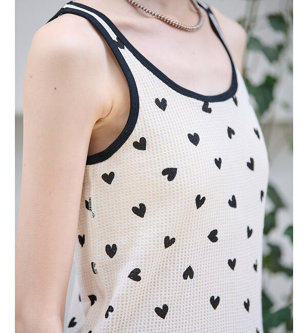 Rouge vif「【JEMORGAN/ジェーイーモーガン】カップ付クレリックタンクハート柄/カップ」|キャミソール|