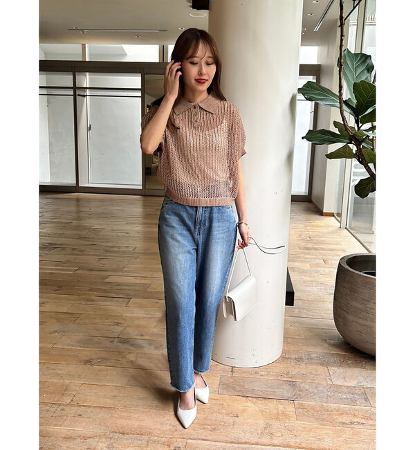 Rouge vif「【一部店舗限定】メッシュニットポロシャツ」|ニット・セーター|