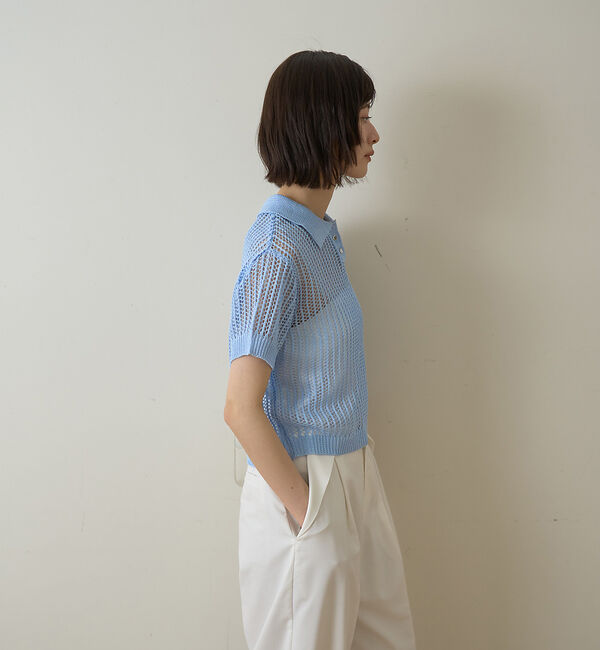 Rouge vif「【一部店舗限定】メッシュニットポロシャツ」|ニット・セーター|