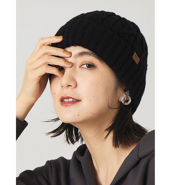 Rouge vif「【RUBEN/ルーベン】ケーブル裏ボアニット帽/RUS-7092【WEB限定】」|その他|ブラック