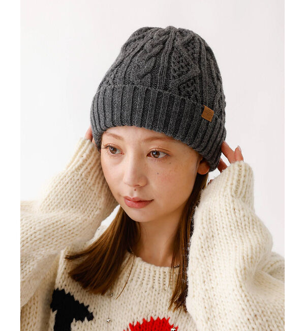 Rouge vif「【RUBEN/ルーベン】ケーブル裏ボアニット帽/RUS-7092【WEB限定】」|その他|グレー
