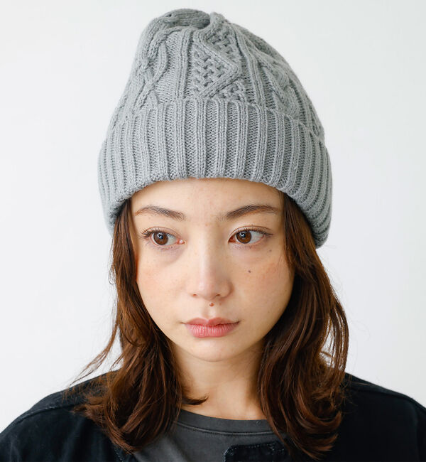 Rouge vif「【RUBEN/ルーベン】ケーブル裏ボアニット帽/RUS-7092【WEB限定】」|その他|ライトグレー