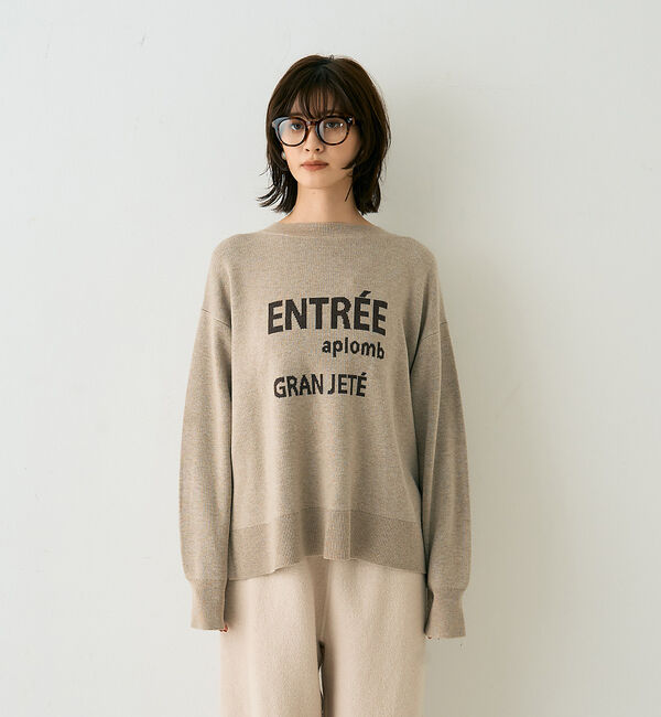 Rouge vif「ウール混ジャガードロゴニットプルオーバー」|ニット・セーター|