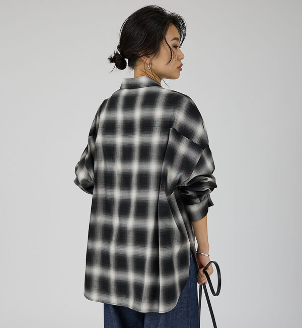 Rouge vif「オンブレーチェックオーバーシャツ」|シャツ・ブラウス|