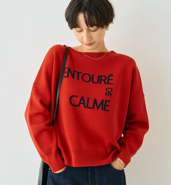 Rouge vif「【2026SS新作】ジャガードロゴニット ENTOURE DE CALME」|ニット・セーター|レッド