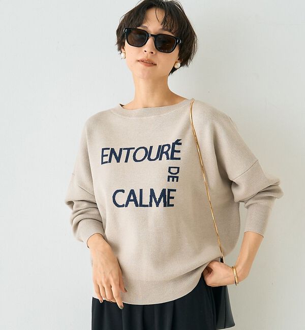Rouge vif「【2026SS新作】ジャガードロゴニット ENTOURE DE CALME」|ニット・セーター|ベージュ