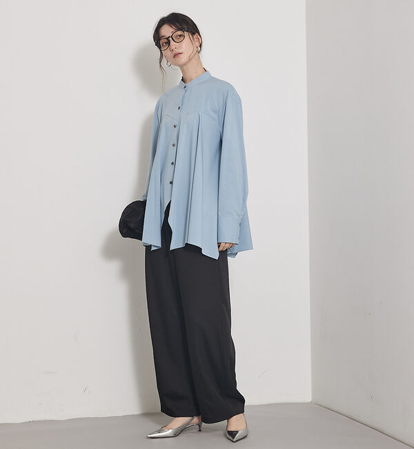 qualite「【気品あるツヤ感】ジョーゼットサテンワイドパンツ」|その他|