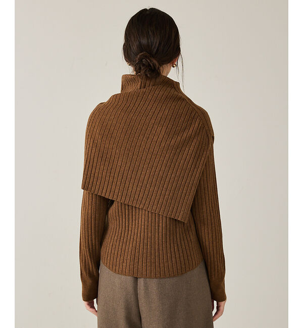 qualite「ご好評につき再入荷！【新色追加！25AW】アシメスヌードリブニット/スヌード取り」|ニット・セーター|