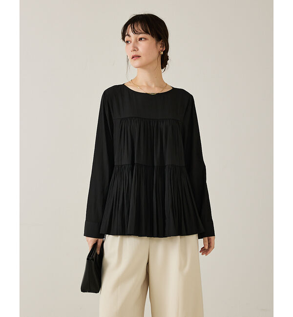 qualite「エアーフローティアードブラウス」|シャツ・ブラウス|