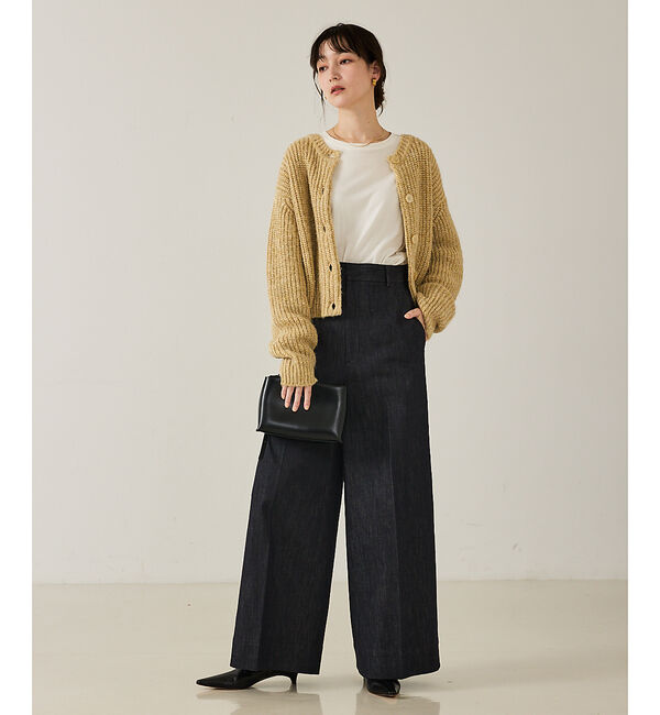 qualite「ハイウエストトラウザーデニム」|デニム|