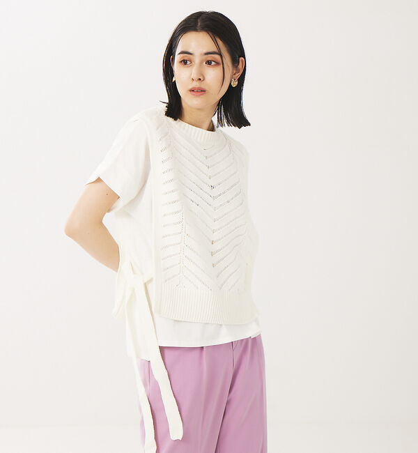 abahouse mavie「透かし編ベスト」|ベスト・ジレ|