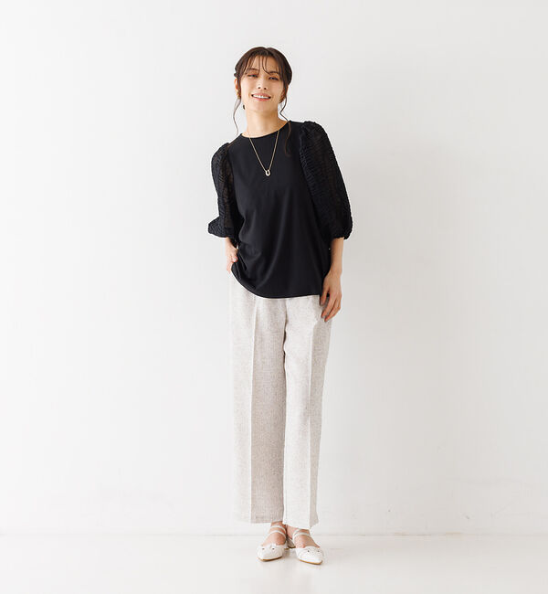 abahouse mavie「袖シアーシャーリングプルオーバー」|Tシャツ・カットソー|