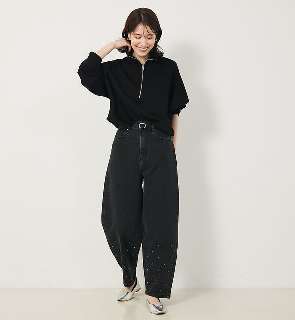 abahouse mavie「オリジナルカーブデニム（ラインストーン付き）」|デニム|