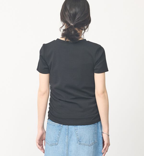 abahouse mavie「【ウエスト細見え】サイドギャザーTシャツ」|Tシャツ・カットソー|