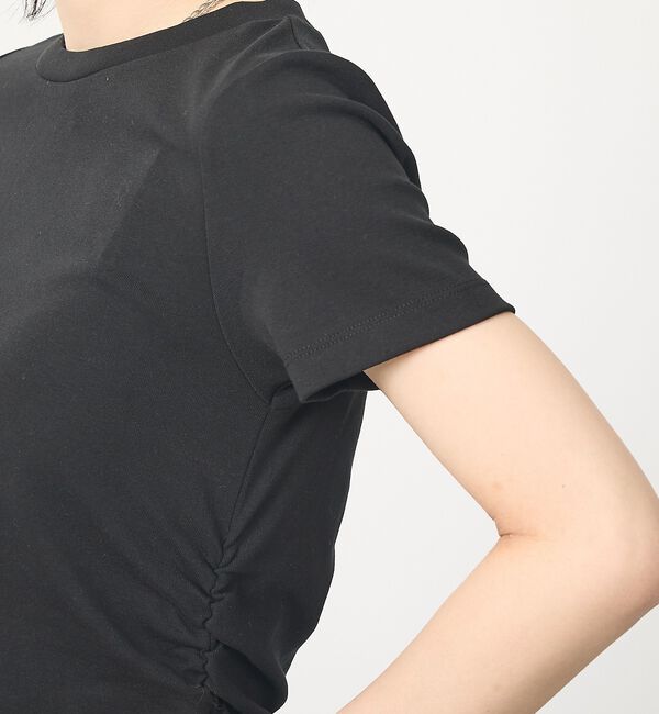 abahouse mavie「【ウエスト細見え】サイドギャザーTシャツ」|Tシャツ・カットソー|