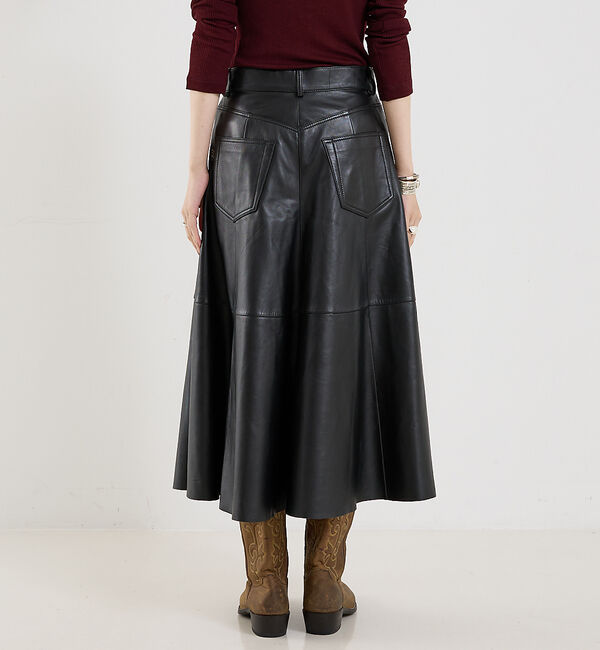 The Store by C' 「【HAIKURE】MID SERENITY LETHER SKIRT／レザースカ」|スカート|