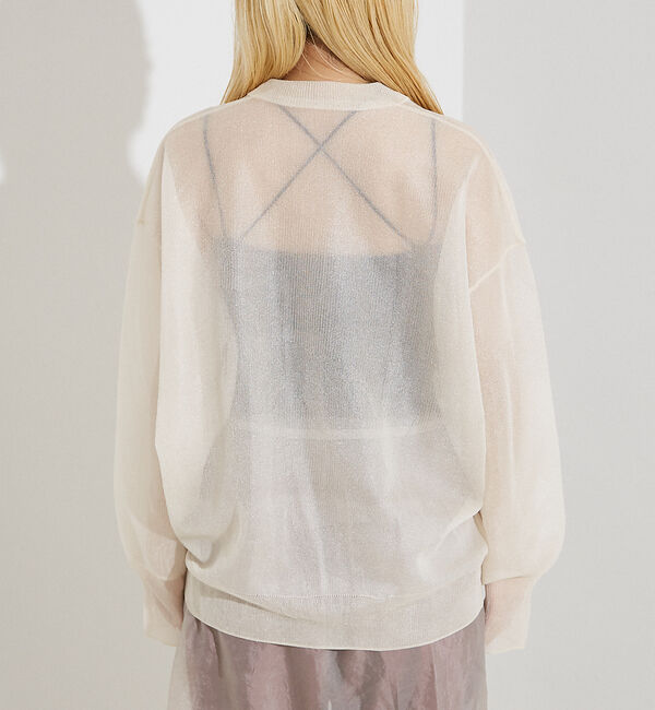 NOMINE「ジャガード シアー ニットカーディガン」|カーディガン|