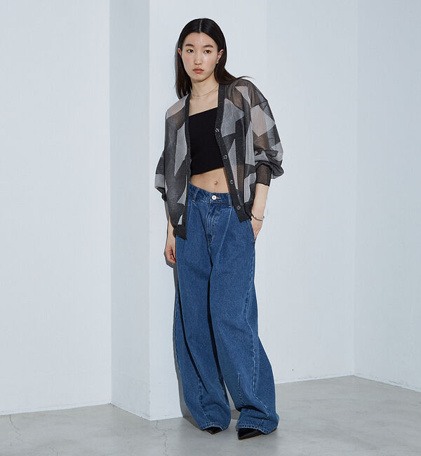 NOMINE「ジャガード シアー ニットカーディガン」|カーディガン|