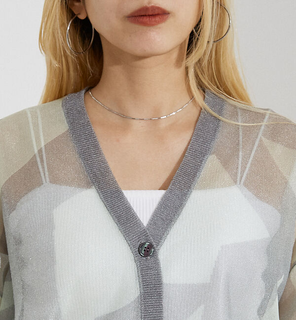 NOMINE「ジャガード シアー ニットカーディガン」|カーディガン|