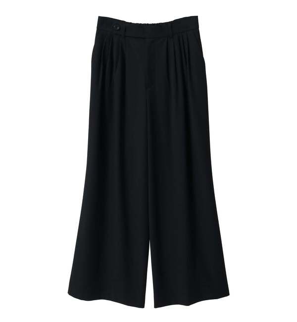 TIARA「タックワイドパンツ」|スラックス|ネイビー