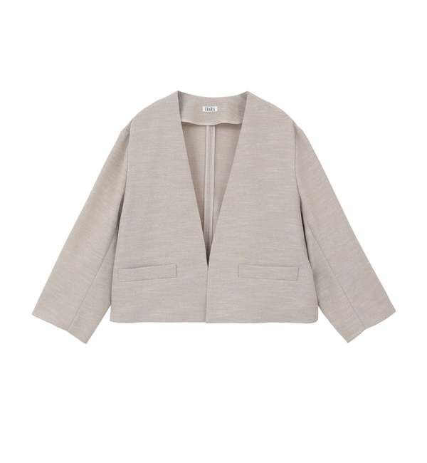 TIARA「ノーカラージャケット」|ノーカラージャケット|ベージュ