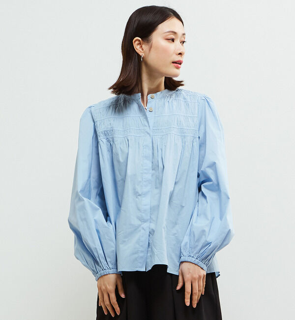 Soffitto「ボリューム袖ギャザーブラウス」|シャツ・ブラウス|ライトブルー