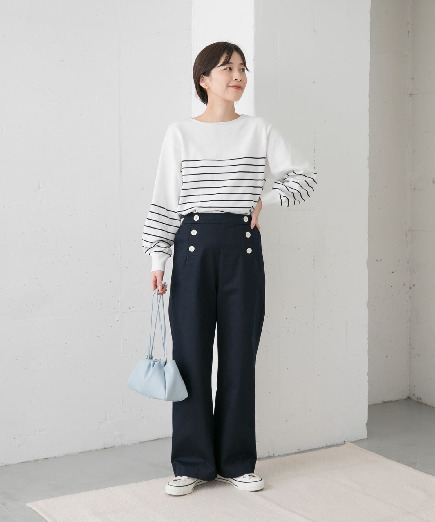 URBAN RESEARCH DOORS「ウォッシャブルUVボーダーニット」|ニット・セーター|