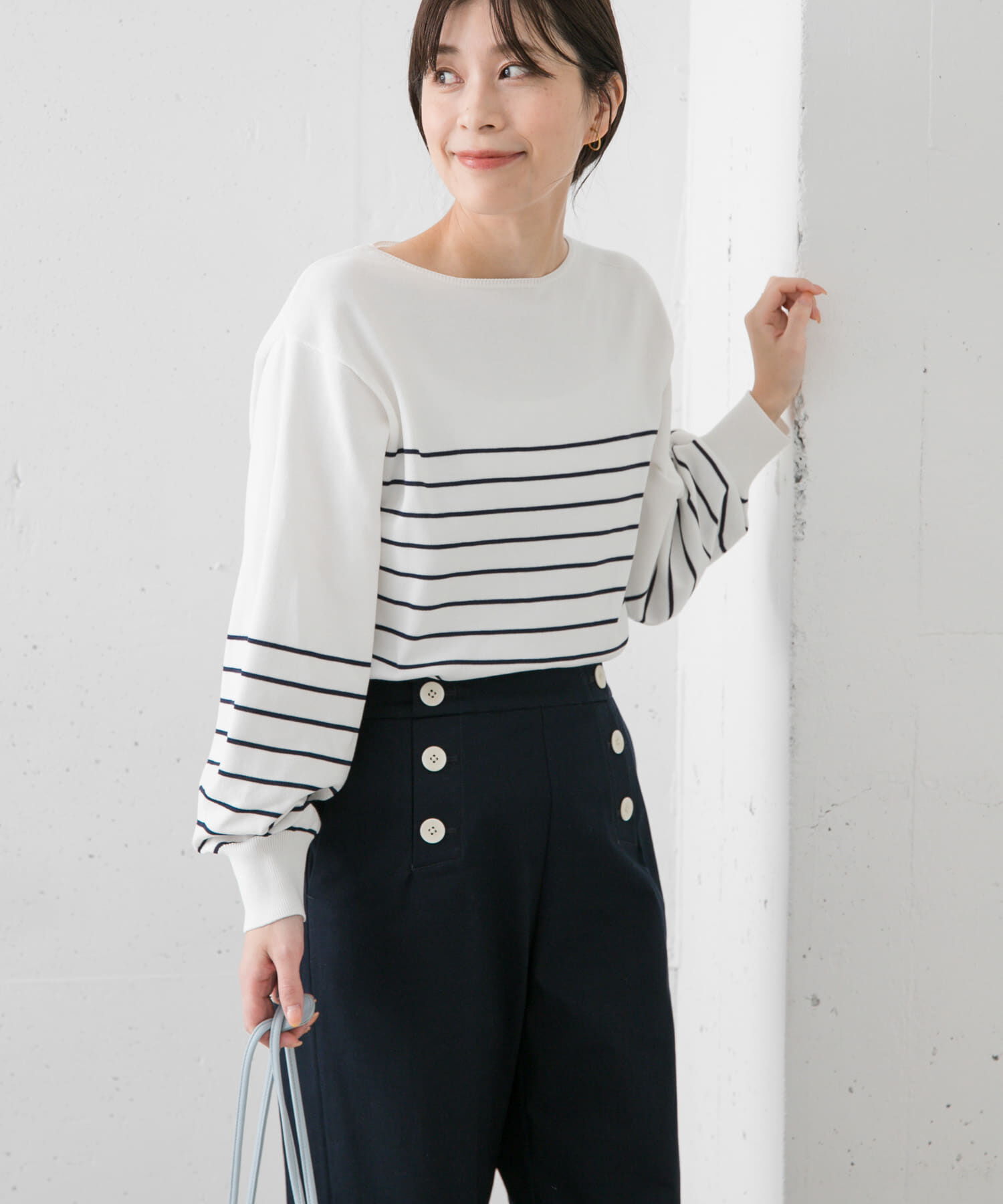 URBAN RESEARCH DOORS「ウォッシャブルUVボーダーニット」|ニット・セーター|