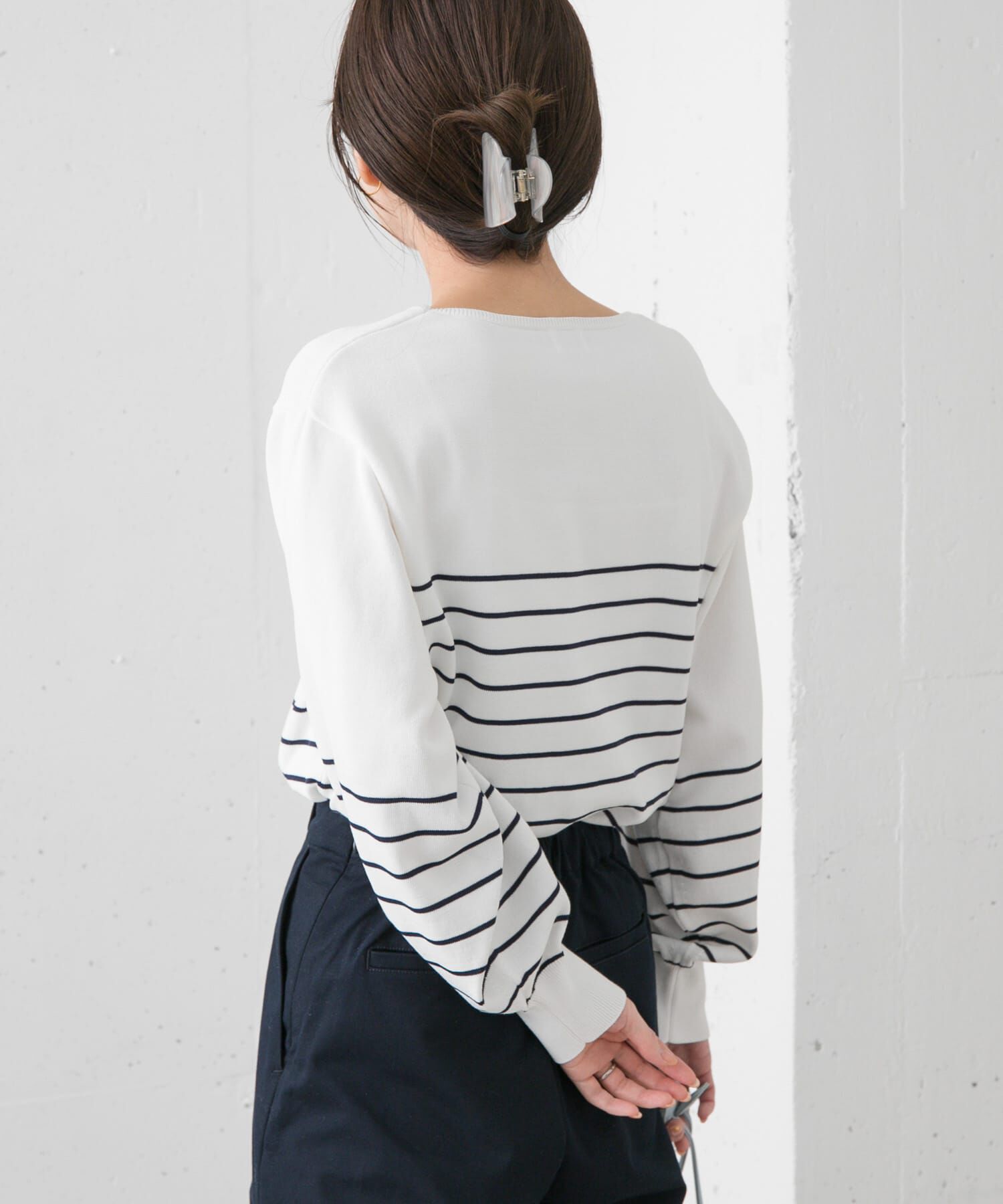 URBAN RESEARCH DOORS「ウォッシャブルUVボーダーニット」|ニット・セーター|