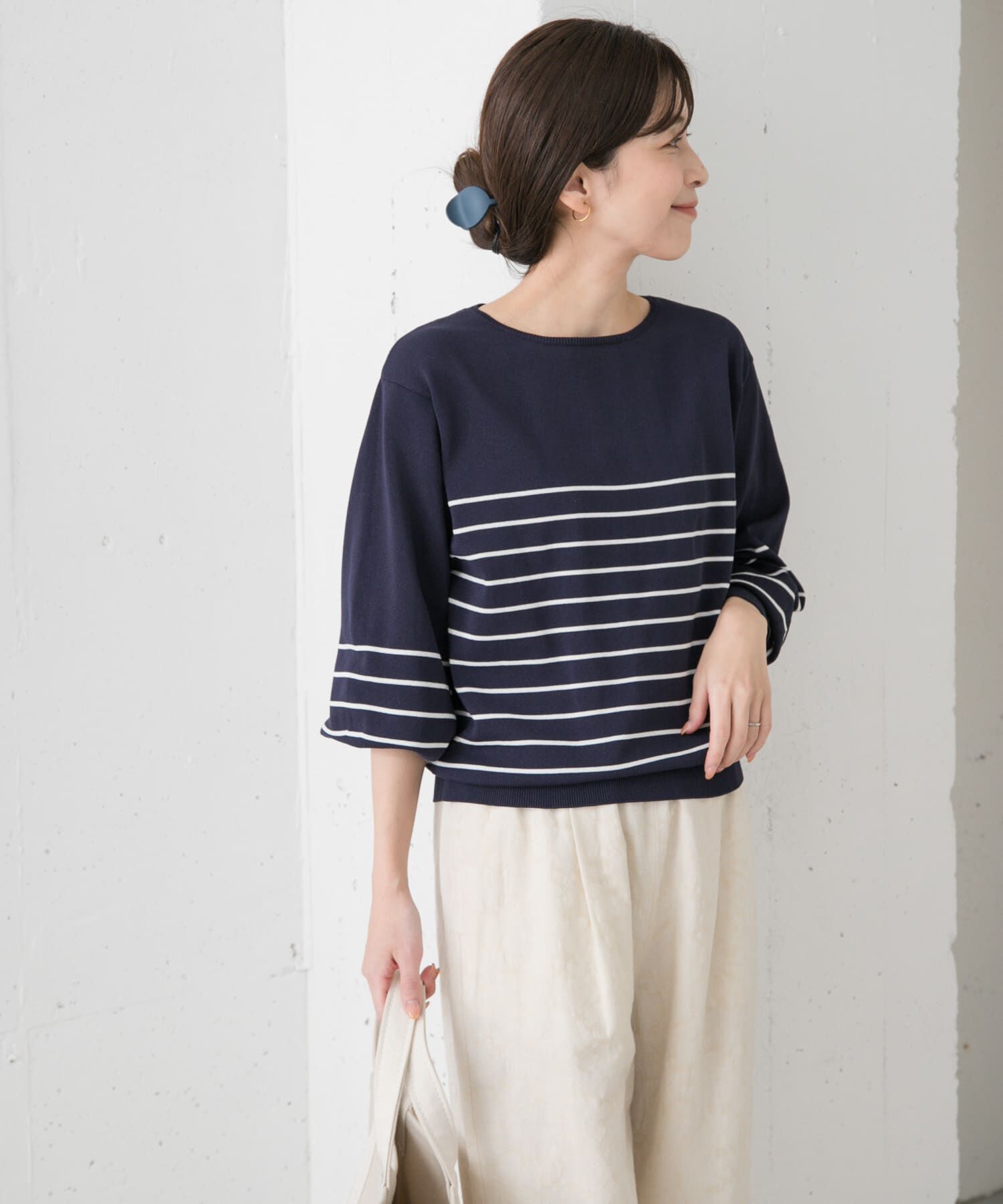 URBAN RESEARCH DOORS「ウォッシャブルUVボーダーニット」|ニット・セーター|