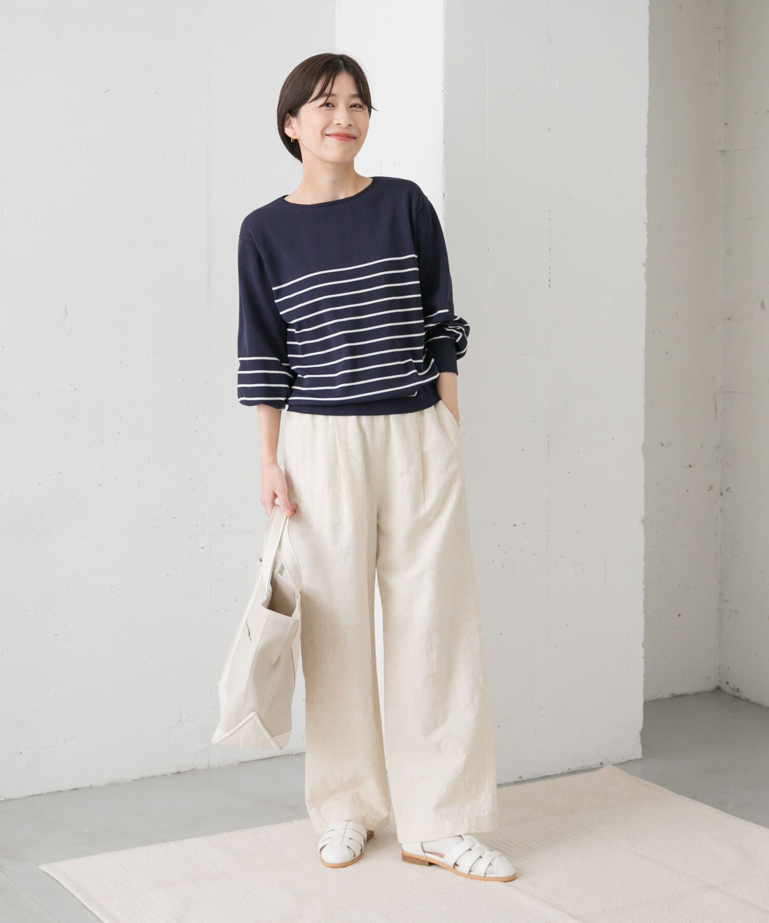 URBAN RESEARCH DOORS「ウォッシャブルUVボーダーニット」|ニット・セーター|